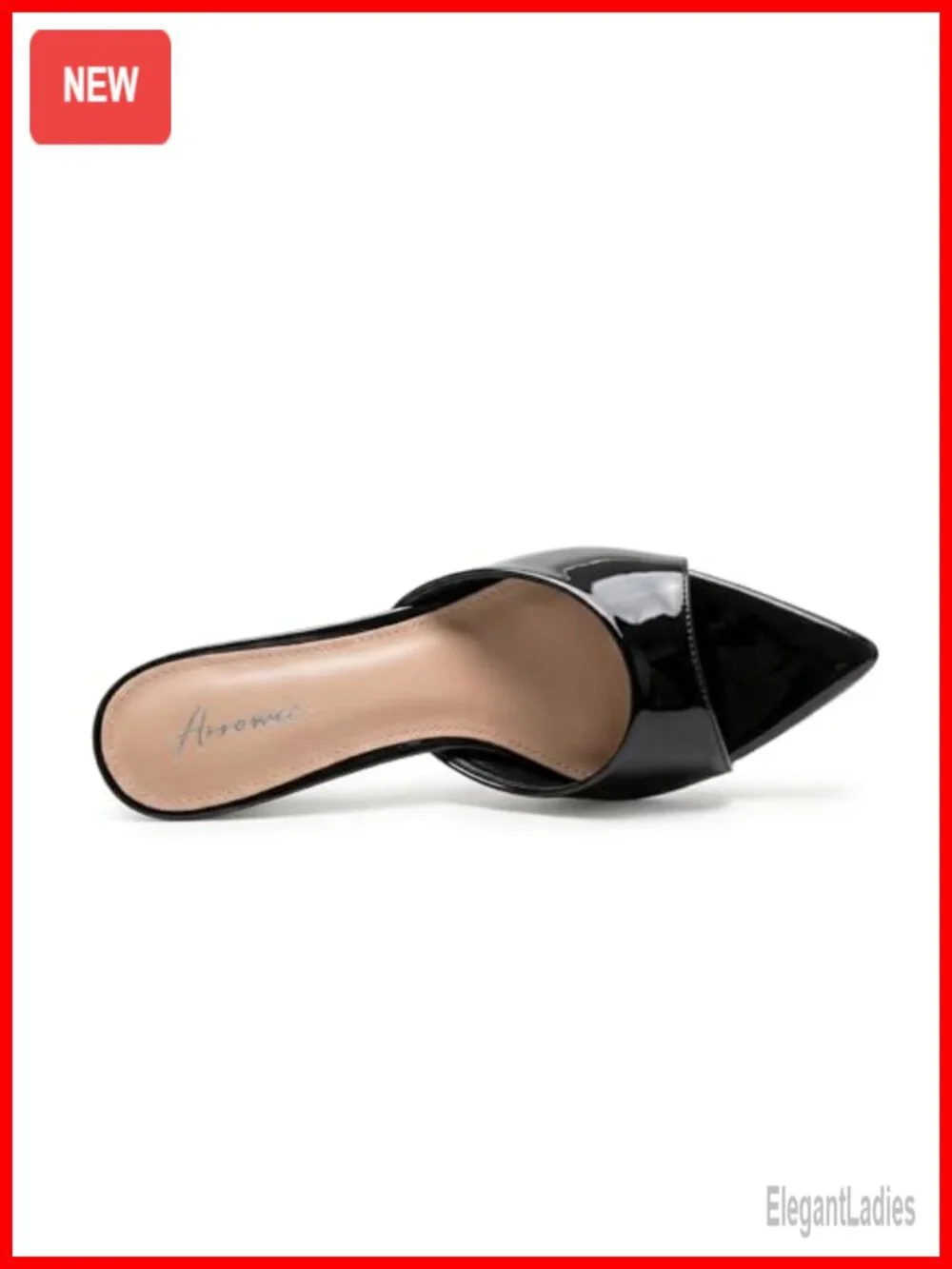 Kitten Heel Sandals Faux Leather Open Toe Slides Slip On Party Wedding